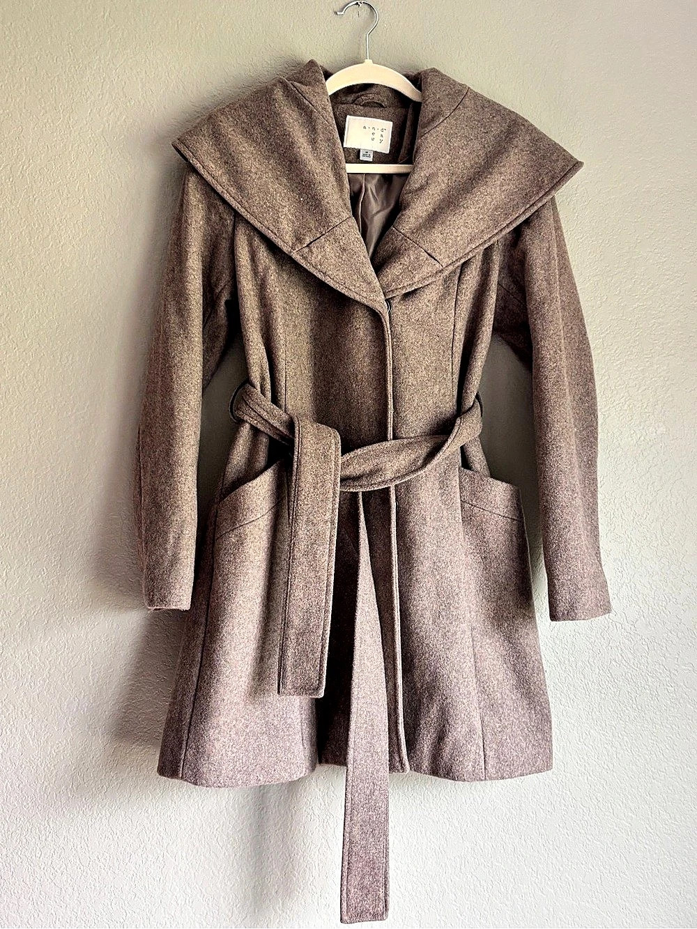 A new day Belted Wool Blend Coat women’s Medium sand color